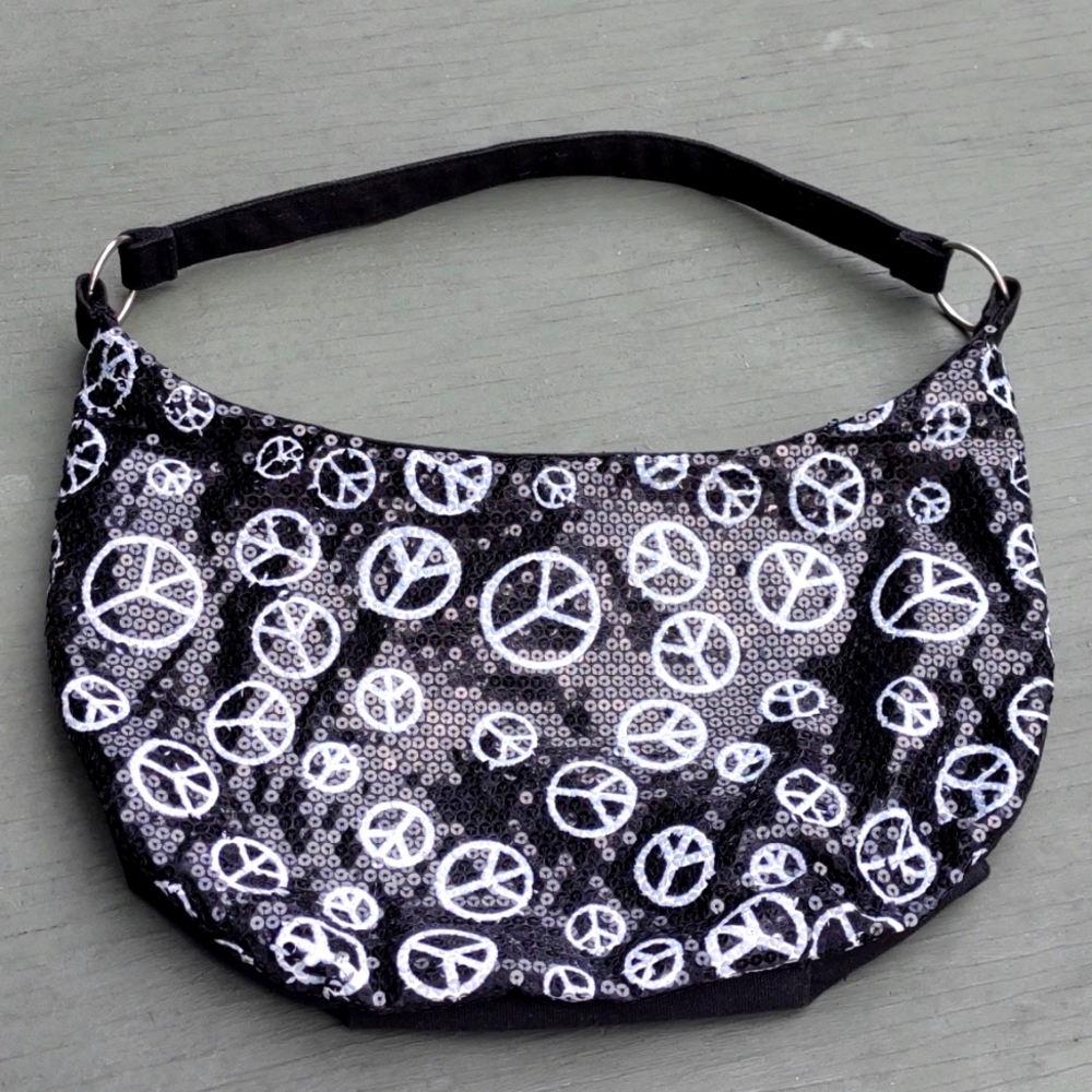 Ladies Black and White Hobo Bag